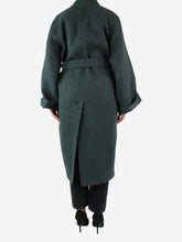 Load image into Gallery viewer, Grey belted wool long coat - size UK 10 Coats &amp; Jackets Rick Owens 
