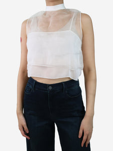 Miu Miu White sheer sleeveless top with slip - size IT 40