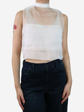 Load image into Gallery viewer, White sheer sleeveless top with slip - size IT 40 Tops Miu Miu 
