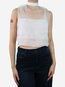 Miu Miu White sheer sleeveless top with slip - size IT 40