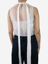 Load image into Gallery viewer, White sheer sleeveless top with slip - size IT 40 Tops Miu Miu 
