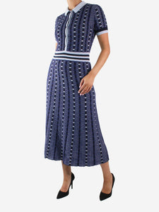 Gabriella Hearst Blue printed knit maxi dress - size M