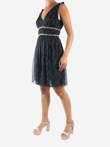 Isabel Marant Etoile Blue printed V-neck silk dress - size FR 38