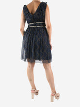 Load image into Gallery viewer, Blue printed V-neck silk dress - size FR 38 Dresses Isabel Marant Etoile 
