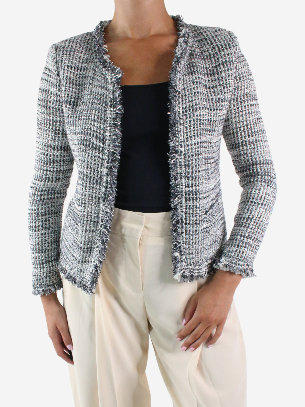 Silver tweed metallic jacket - size FR 36 Coats & Jackets Iro 