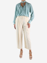 Load image into Gallery viewer, Blue long-sleeved neck-tie shirt - size UK 8 Tops Victoria Beckham 
