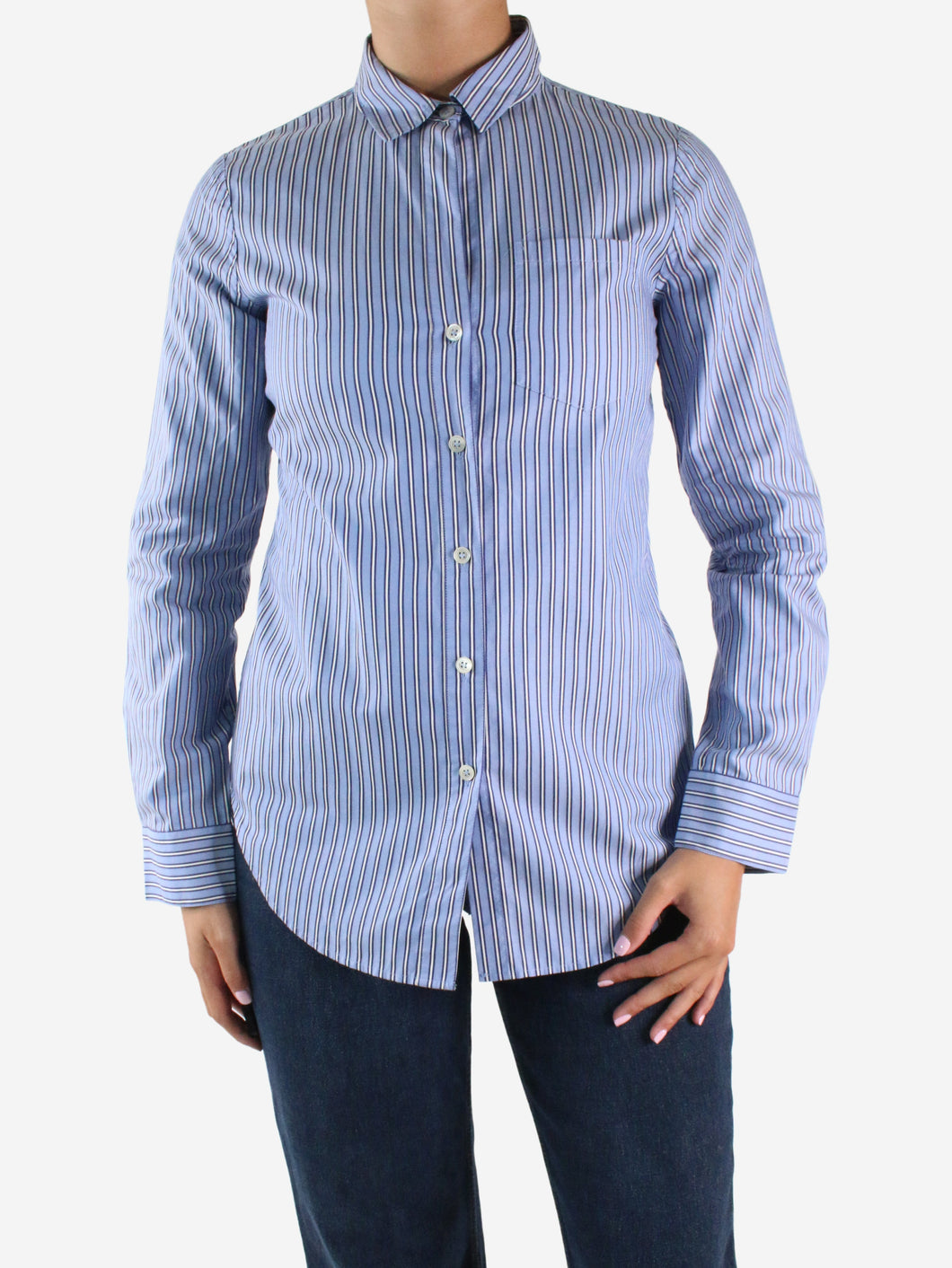 Blue striped button-up shirt - size S Tops Theory 