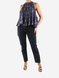 Isabel Marant Etoile Blue printed sleeveless blouse - size FR 38