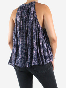 Isabel Marant Etoile Blue printed sleeveless blouse - size FR 38