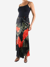 Load image into Gallery viewer, Multicolour floral ruched silk maxi skirt - size UK 10 Skirts Simone Rocha 
