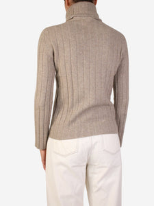 Chanel Beige cashmere high-neck jumper - size FR 38
