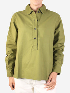 Margaret Howell MHL Green long-sleeve cotton shirt - size S