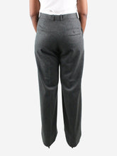 Load image into Gallery viewer, Grey high-waisted straight-leg trousers - size 14 Trousers Celine 
