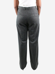 Celine Grey high-waisted straight-leg trousers - size 14