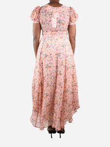 Love Shack Fancy Pink floral ruffle sleeve maxi dress - size US 6