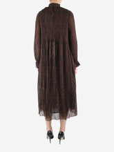 Load image into Gallery viewer, Brown floral pleated midi dress - size EU 34 Dresses Ganni 
