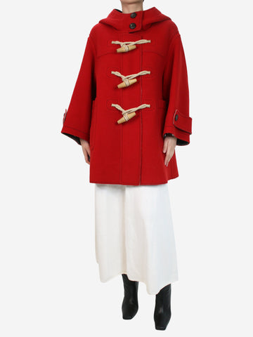 Red hooded wool-blend duffle coat - size UK 6 Coats & Jackets Burberry 
