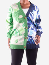 Load image into Gallery viewer, Multicolour floral two-tone cardigan - size M Knitwear Farm Rio 
