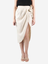 Load image into Gallery viewer, Neutral wrap midi skirt - size S Skirts Johanna Ortiz 
