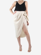 Load image into Gallery viewer, Neutral wrap midi skirt - size S Skirts Johanna Ortiz 
