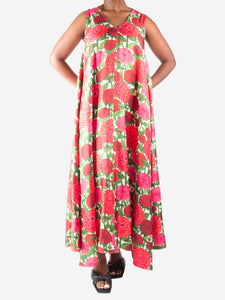 La Double J Pink floral sleeveless silk dress - size S