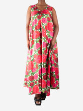 Load image into Gallery viewer, Pink floral sleeveless silk dress - size S Dresses La Double J 
