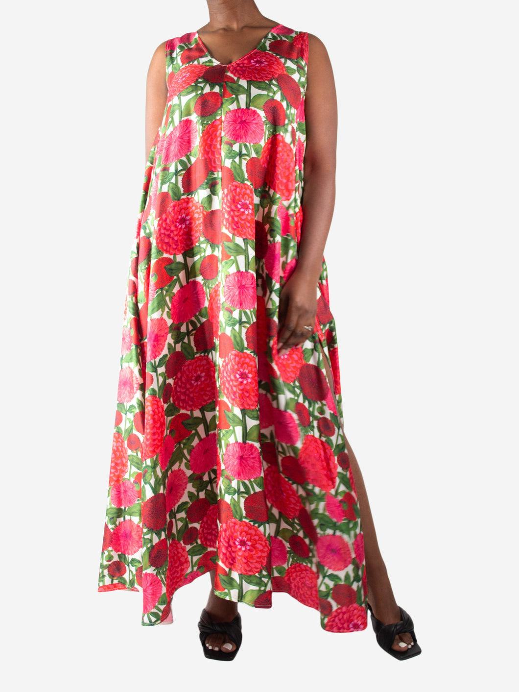 Pink floral sleeveless silk dress - size S Dresses La Double J 