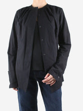 Load image into Gallery viewer, Black button-up contrast stitching shirt - size UK 12 Tops Masnada 
