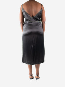 Dries Van Noten Black diamante trim silk dress - size FR 44