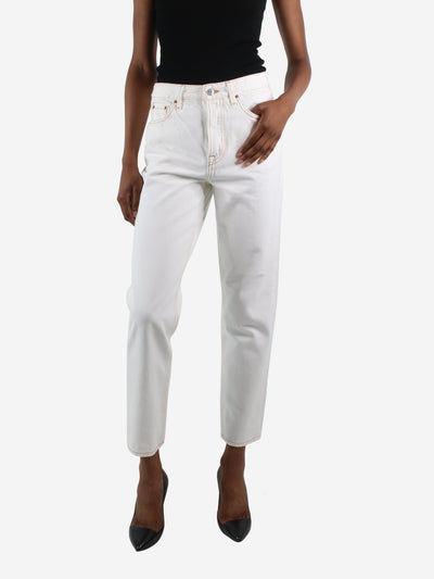 White high-rise straight-leg jeans - size UK 8 Trousers GRLFRND 