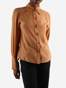 Chloe Orange silk shirt blouse - size FR 34