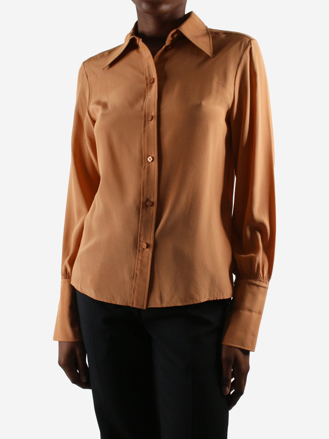 Orange silk shirt blouse - size FR 34 Tops Chloe 