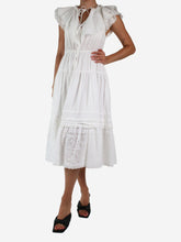 Load image into Gallery viewer, White broderie anglaise midi dress - size US 4 Dresses Ulla Johnson 
