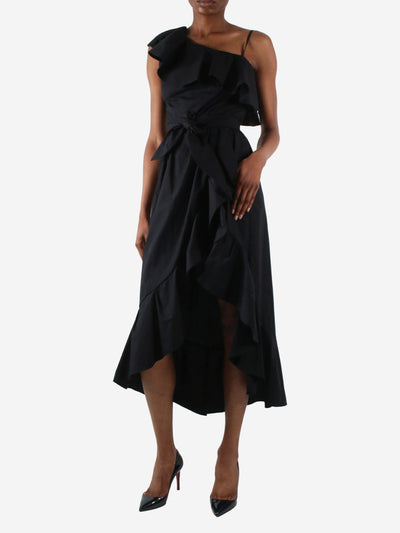 Black off-shoulder ruffle dress - size UK 8 Dresses Sandro 