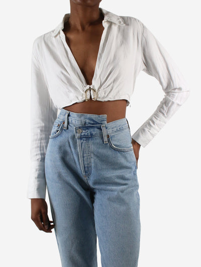 White cropped Thebes shirt - size XS Tops Gauge81 