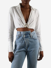 Load image into Gallery viewer, White cropped Thebes shirt - size XS Tops Gauge81 
