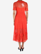 Load image into Gallery viewer, Red short-sleeved lace maxi dress - size S Dresses Maje 
