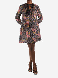 Zadig & Voltaire Black V-neckline floral dress - size L