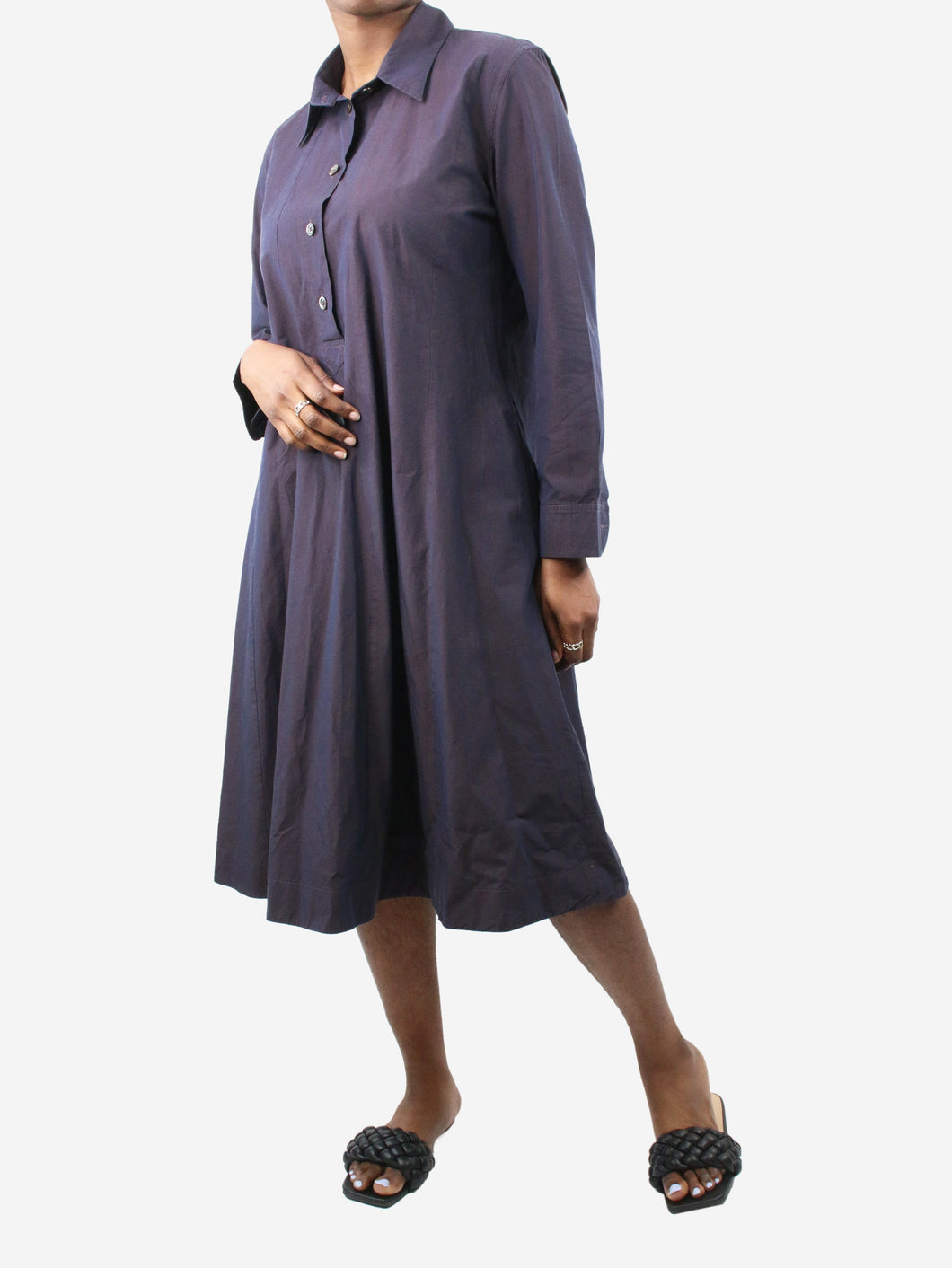 Purple midi long sleeved dress - size UK 12 Dresses Margaret Howell 