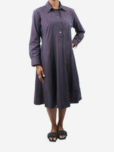 Load image into Gallery viewer, Purple midi long sleeved dress - size UK 12 Dresses Margaret Howell 
