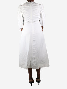 Celine White short-sleeved ruched dress - size FR 42