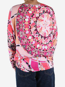 Emilio Pucci Pink long-sleeved printed top - size UK 10