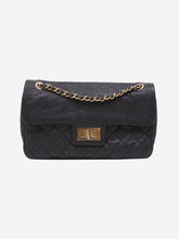 Load image into Gallery viewer, Black large 2012 caviar 2.55 gold hardware flap bag Shoulder bags Chanel 
