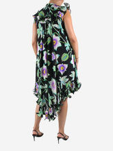 Load image into Gallery viewer, Black floral printed ruffle asymmetric dress - size FR 36 Dresses Andrew GN 

