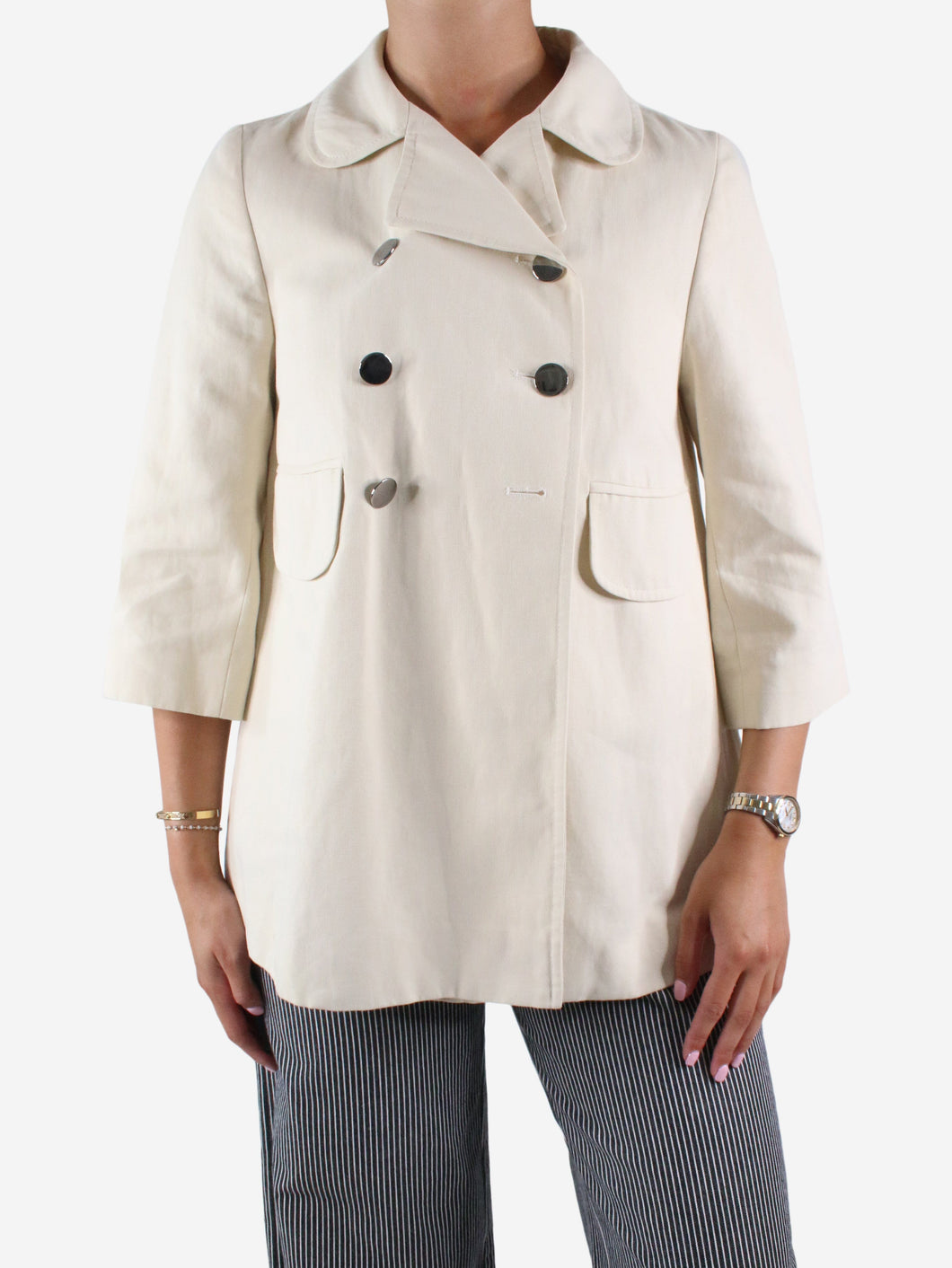 Neutral pea coat - size FR 38 Coats & Jackets Chloe 
