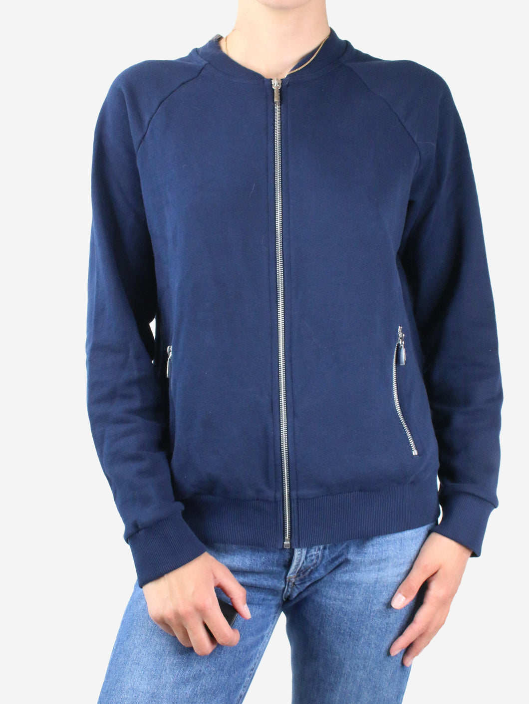 Blue zipped embroidered sweater - size S Tops Vilebrequin 