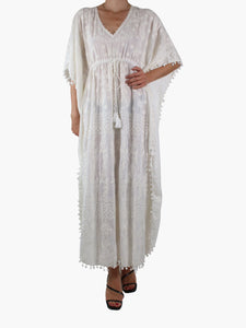 Pranella White tonal embroidered dress - size One Size