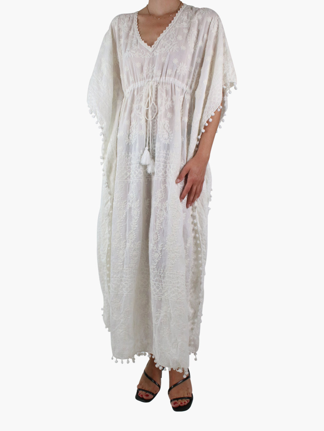 White tonal embroidered dress - size One Size Dresses Pranella 