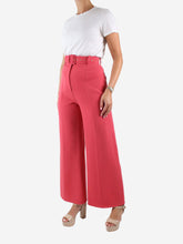 Load image into Gallery viewer, Pink high-waisted wide-leg trousers - size UK 6 Trousers Emilia Wickstead 
