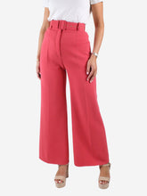 Load image into Gallery viewer, Pink high-waisted wide-leg trousers - size UK 6 Trousers Emilia Wickstead 
